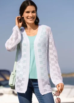 Hot Strickjacke mit dezentem Glanz Damen Strickjacken|Basics