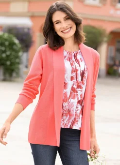 New Strickjacke mit dezentem Glanzeffekt Damen Strickjacken|Basics