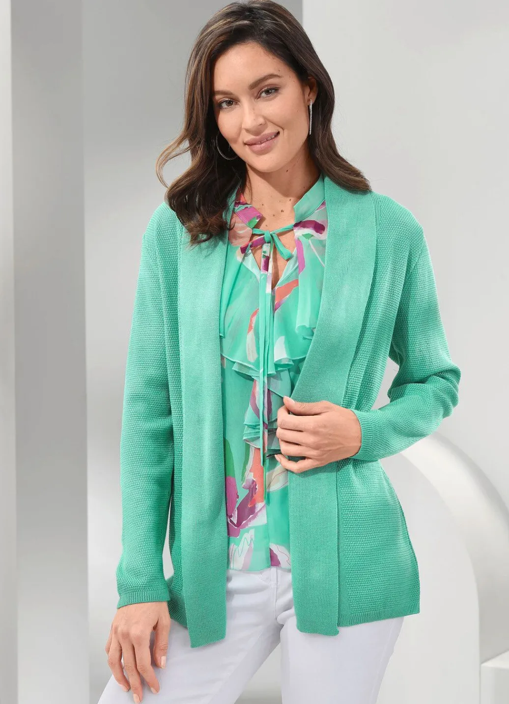 Best Strickjacke mit dezentem Glanz Damen Strickjacken|Basics