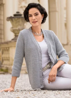 Online Strickjacke mit dezenten Glitzereffekten Damen Strickjacken|Basics