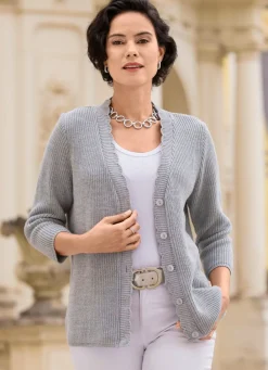 Online Strickjacke mit dezenten Glitzereffekten Damen Strickjacken|Basics