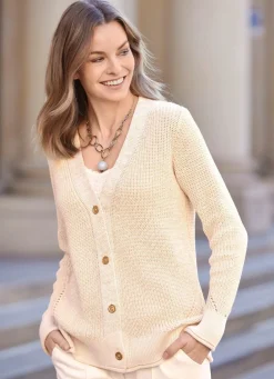 Best Strickjacke mit edlem Glitzer Damen Strickjacken