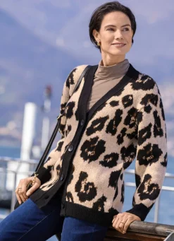 New Strickjacke mit flauschigem Griff Damen Strickjacken