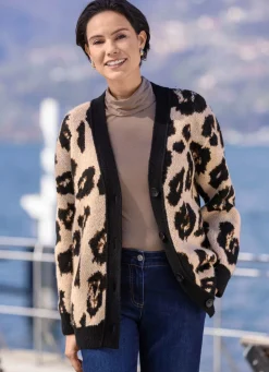 New Strickjacke mit flauschigem Griff Damen Strickjacken