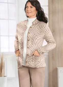 Strickjacke mit grafischem Jacquard Damen Strickjacken|Abendmode