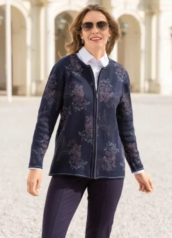 Strickjacke mit Jacquardmuster Damen Strickjacken|Abendmode
