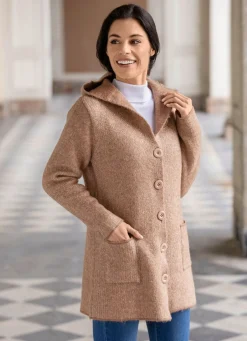 Hot Strickjacke mit Kapuze Damen Strickjacken|Basics