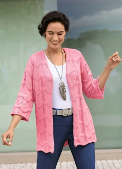 Best Strickjacke mit Mustermix im Wellendessin Damen Strickjacken|Basics
