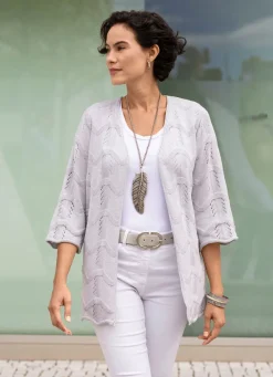 Online Strickjacke mit Mustermix im Wellendessin Damen Strickjacken|Basics