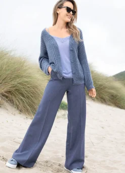 Clearance Strickjacke mit Paillettengarn Damen Strickjacken|Basics