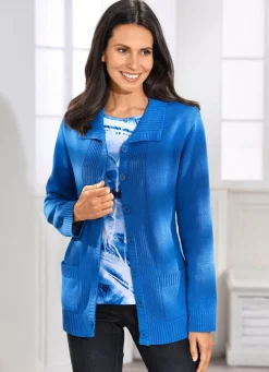 Strickjacke mit Rippenakzenten Damen Strickjacken|Basics