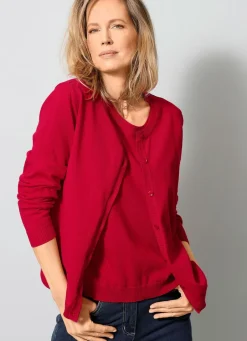 New Strickjacke mit rundem Halsausschnitt Damen Strickjacken|Basics