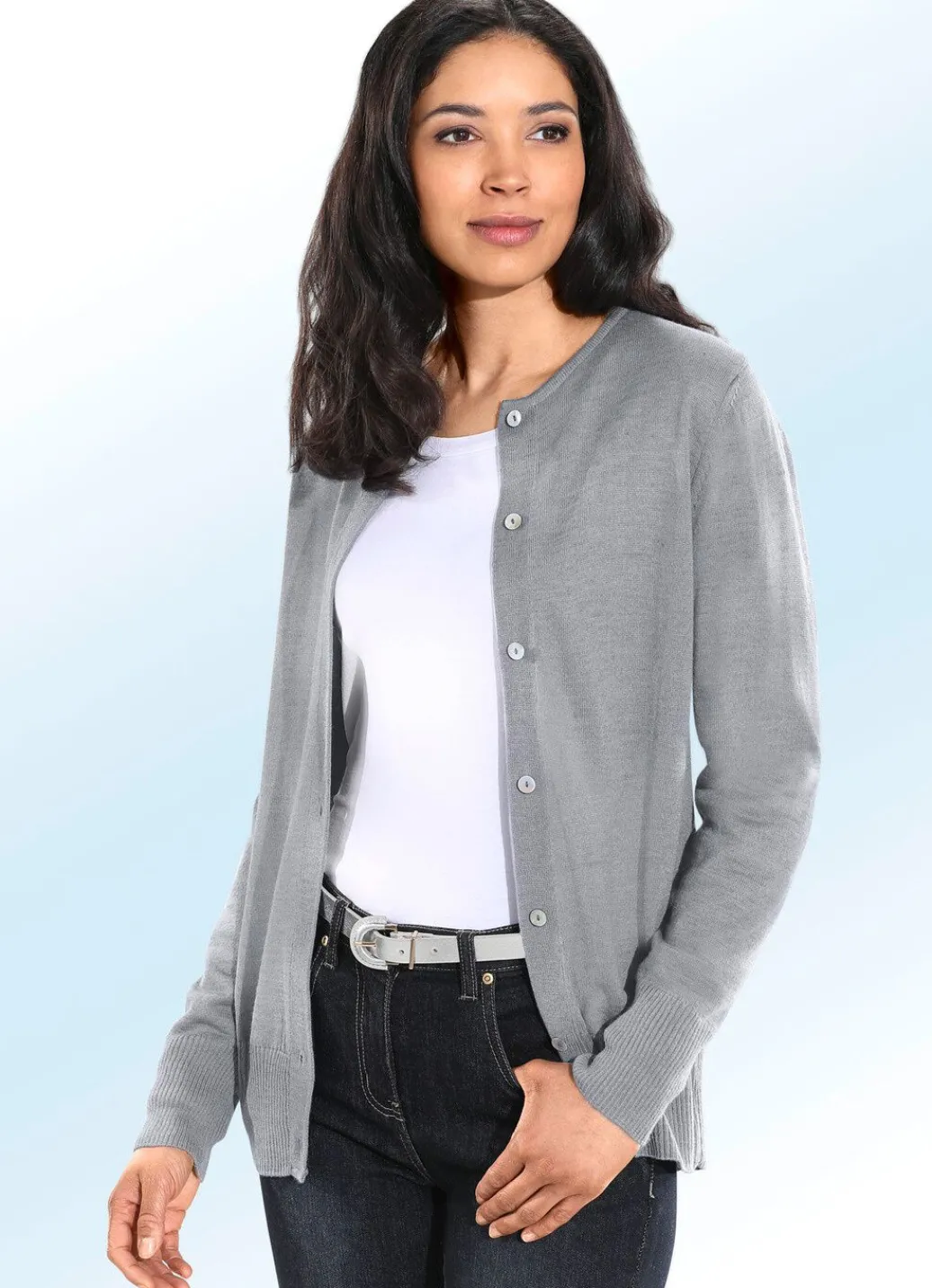 Online Strickjacke mit Schurwolle Damen Strickjacken|Basics