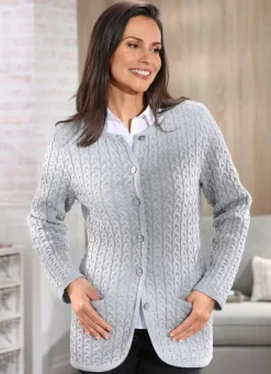 Clearance Strickjacke mit Schurwolle Damen Strickjacken|Basics