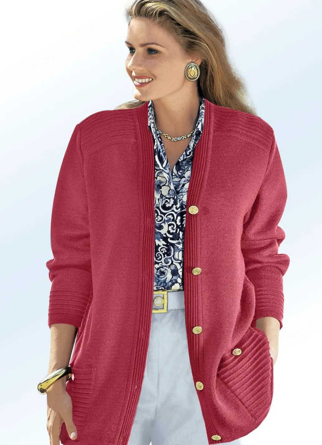 Hot Strickjacke mit Schurwolle Damen Strickjacken|Basics