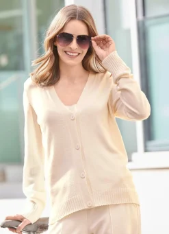 Best Strickjacke mit Schurwolle und Kaschmir Damen Strickjacken|Basics