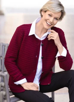 Sale Strickjacke mit Struktur allover Damen Strickjacken|Basics