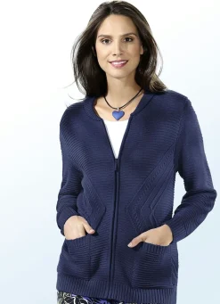 Discount Strickjacke mit Strukturakzenten Damen Strickjacken|Basics
