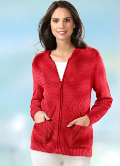 Hot Strickjacke mit Strukturakzenten Damen Strickjacken|Basics
