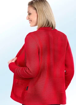 New Strickjacke mit Strukturen Damen Strickjacken|Basics