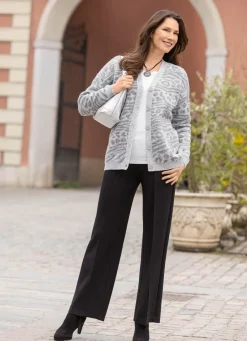 Clearance Strickjacke mit Tierfellmuster Damen Strickjacken