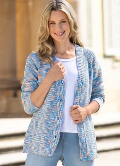New Strickjacke mit tollem Melange-Effekt Damen Strickjacken