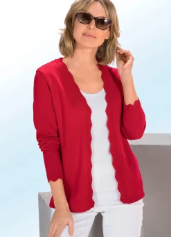 Sale Strickjacke mit Wellenabschlüssen Damen Strickjacken