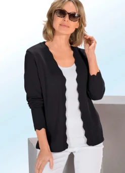 Outlet Strickjacke mit Wellenabschlüssen Damen Strickjacken