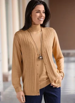 Hot Strickjacke mit Zöpfchenstruktur Damen Strickjacken|Basics