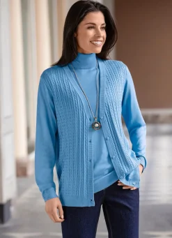 Hot Strickjacke mit Zöpfchenstruktur Damen Strickjacken|Basics