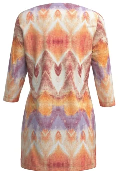 Damen Mona Tuniken|Pullover<Strick-Tunika in bedrucktem Feinstrick