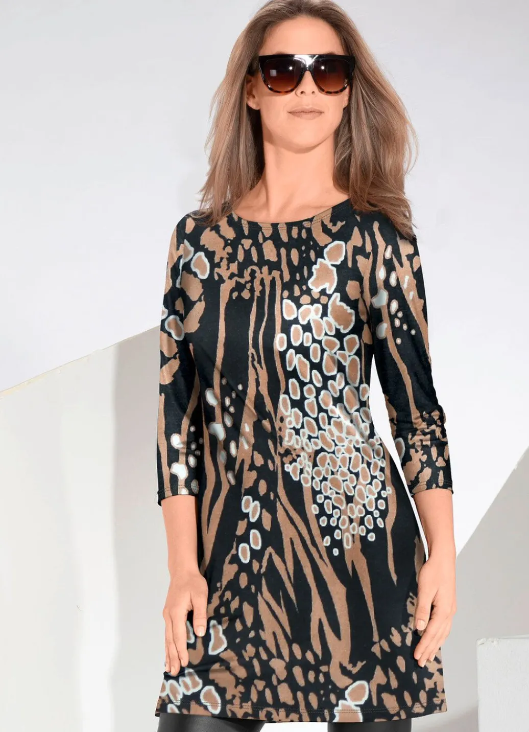 Damen Mona Tuniken|Pullover<Strick-Tunika in Feinstrick