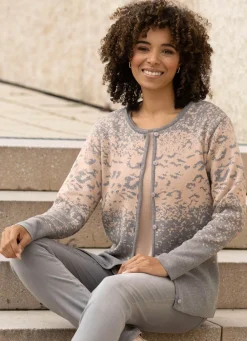 Online Strick-Twinset in Jacquard-Dessin Damen Stricksets