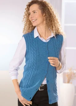Sale Strickweste aus Melangegarn Damen Strickwesten|Basics