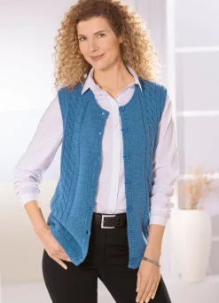 Sale Strickweste aus Melangegarn Damen Strickwesten|Basics