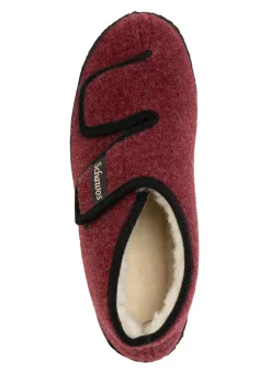 Textil-Stiefelette mit zwei praktischen Klettspangen Damen Hausschuhe