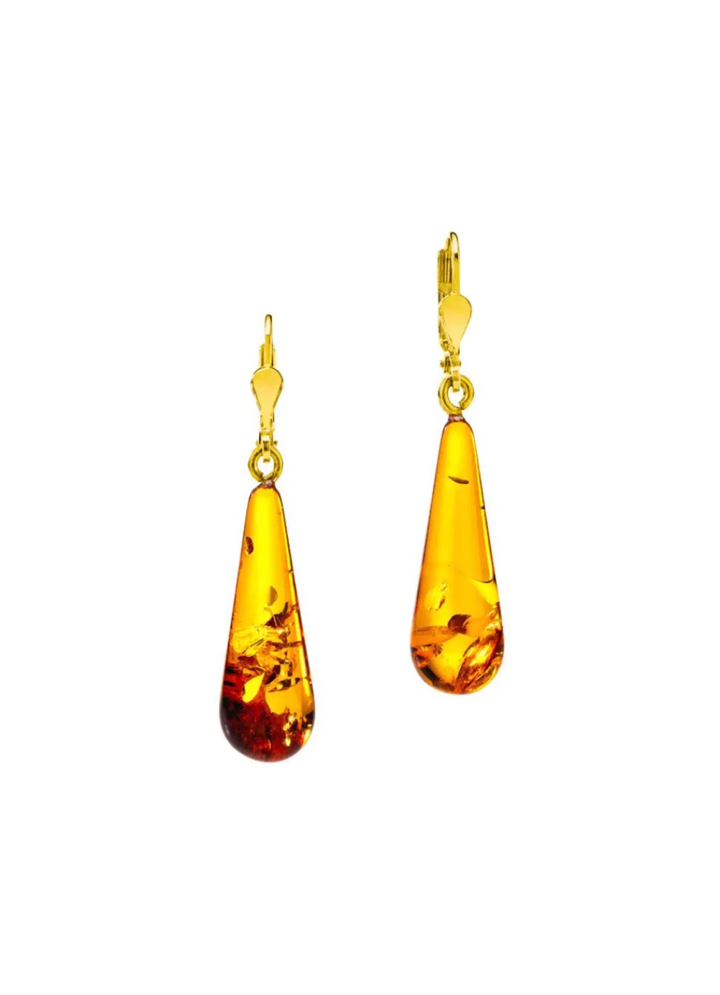 Clearance Tropfen-Ohrringe mit Bernstein Damen Ohrschmuck