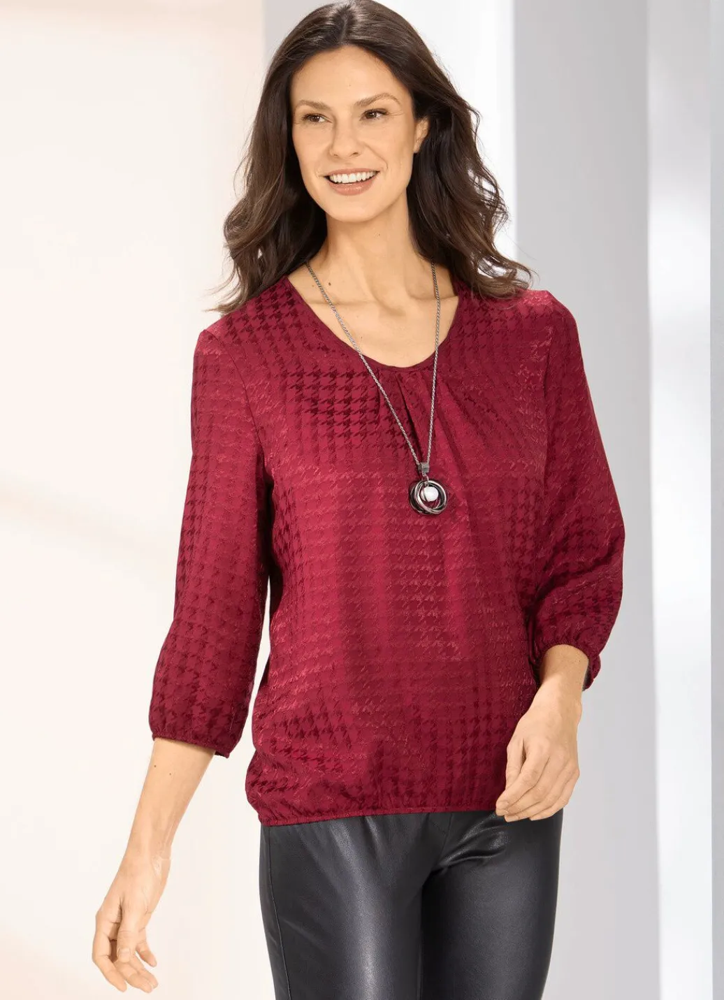 Damen Mona Tuniken|Basics<Tunika aus Glanz-Jaquard