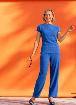Damen Mona Tuniken|Basics<Tunika in Seersucker Qualität