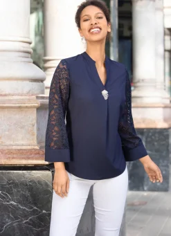 Damen Mona Abendmode|Basics<Tunika mit abnehmbarer Brosche