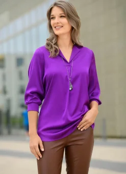 Damen Mona Tuniken|Basics<Tunika mit aparter Ausschnittlösung