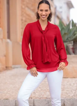 Damen Mona Tuniken|Basics<Tunika mit Bindeschluppe