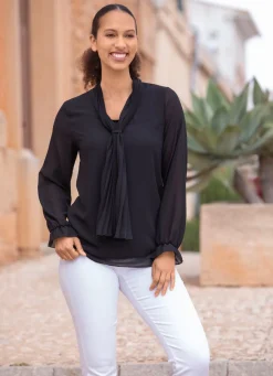 Damen Mona Tuniken|Basics<Tunika mit Bindeschluppe
