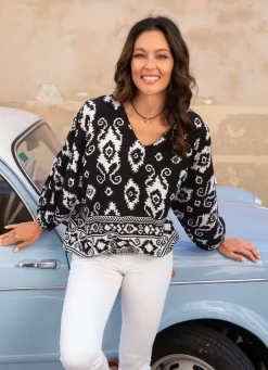 Damen Mona Tuniken<Tunika mit Bordüren-Druck
