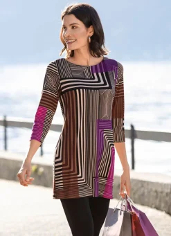 Damen Mona Tuniken<Tunika mit modisch flachem Halsausschnitt