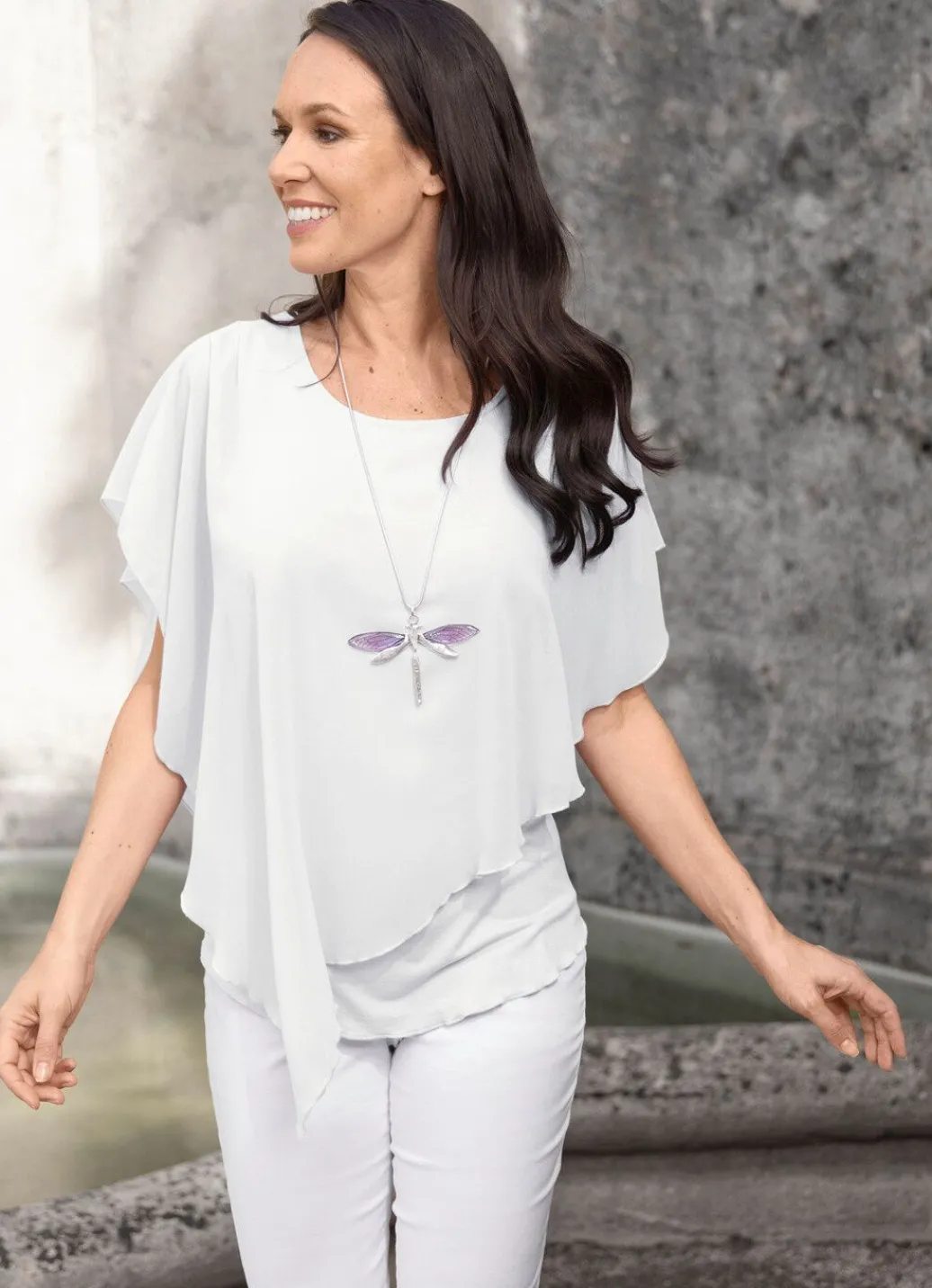 Damen Mona Tuniken<Unifarbene Poncho-Tunika