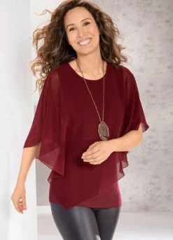 Damen Mona Tuniken<Unifarbene Poncho-Tunika