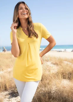 Damen Mona Tuniken|Basics<Unifarbene Shirt-Tunika