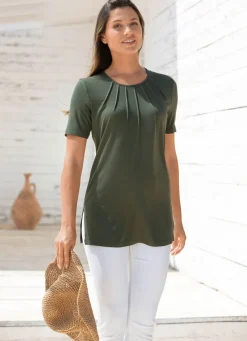 Damen Mona Tuniken|Basics<Unifarbene Shirt-Tunika