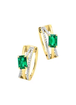Best Vergoldete Klappcreolen mit Zirkonia Damen Ohrschmuck